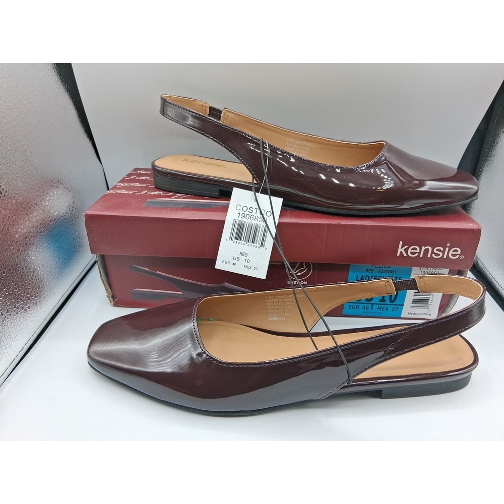 Kensie: Felice Slingback Flats Shoes Womens Size 10 US Burgundy/red KS252491